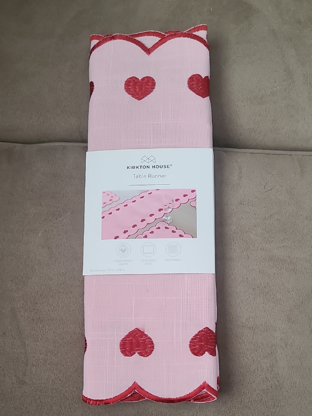 Kirkton House Pink Heart Table Runner